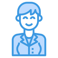 avatar blue outline icon