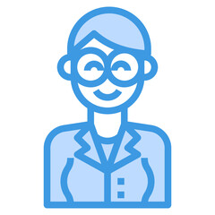 avatar blue outline icon