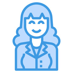 avatar blue outline icon