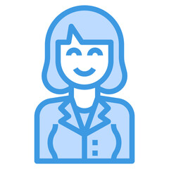 avatar blue outline icon