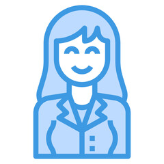 avatar blue outline icon