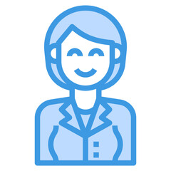 avatar blue outline icon