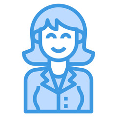 avatar blue outline icon