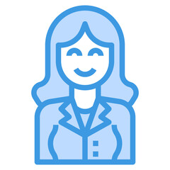 avatar blue outline icon