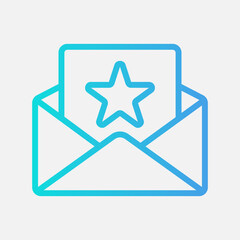 Favourite icon in gradient style about email, use for website mobile app presentation