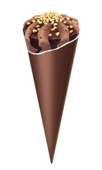 Ice cream illustration, isolated on white background, realism, photo realistic