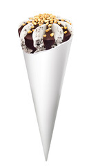 Ice cream illustration, isolated on white background, realism, photo realistic