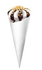 Ice cream illustration, isolated on white background, realism, photo realistic