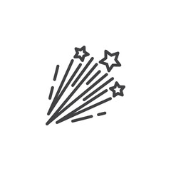 Fireworks exploding line icon
