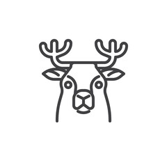 Christmas reindeer line icon