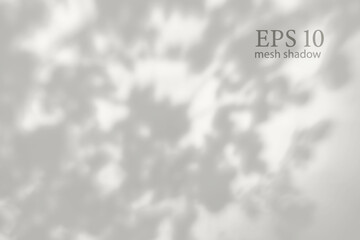 Transparent natural plant shadow. Light effect overlay. Mesh grid. Shadows from branches, plant, foliage and leaves on ground. Presentation your design card, poster Photo realistic vector