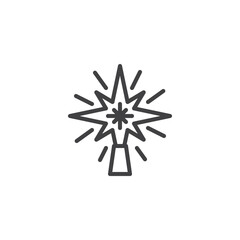 Christmas star line icon