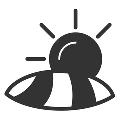 Vineyard plantation and sun - icon, illustration on white background, glyph style