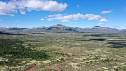 Fototapeta premium plateau et montagne au centre de la Norvège Hardangervidda 