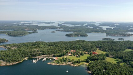survol de l'archipel de Stockholm en Su&egrave;de