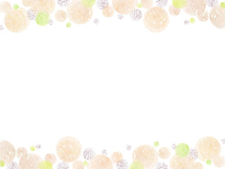 優しい色合いの可愛い水玉のフレーム背景イラスト