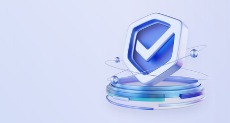 Digital privacy protection 3d illustration