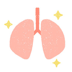 手描きのきれいな肺のイラスト　PNG