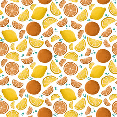 digital seamless pattern with citruses, textile, fabric, autumn vitamin