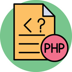 php file Vector icon which is suitable for commercial work and easily modify or edit it
