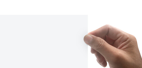 Obraz premium Hands holding paper blank for letter paper
