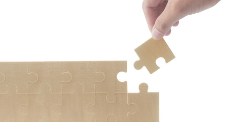 Connecting jigsaw puzzle. Business solutions success