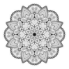 Mandala Coloring book art, wallpaper design, tile pattern, shirt, greeting card, sticker, lace pattern and tattoo. decoration for interior design. Vector ethnic oriental circle ornament. background