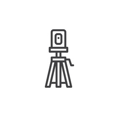 Laser level on tripod line icon