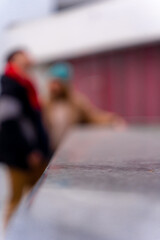 Having a great time with each other, selective focus. Blurred bakcground.