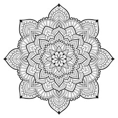 Mandala Coloring book art, wallpaper design, tile pattern, shirt, greeting card, sticker, lace pattern and tattoo. decoration for interior design. Vector ethnic oriental circle ornament. background