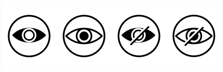 Obraz premium Eye icon set. Vision icon. Eye sign, see view icons - eyesight symbol. Vector illustration