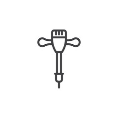 Jackhammer tool line icon