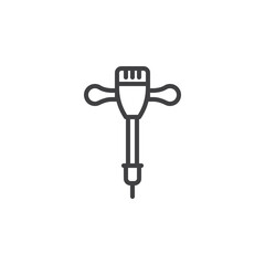 Jackhammer tool line icon