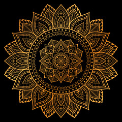 mandala art golden illustration design