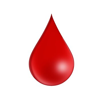 Red blood drop isolation with white background, concept donate, give, hospital, serum, RBC, liquid, medicine, poster 