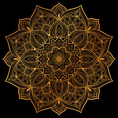mandala art golden illustration design