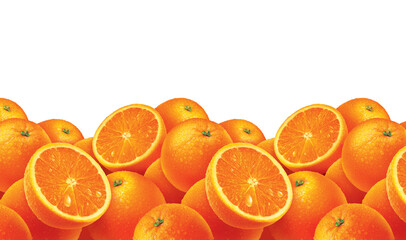 Oranges, isolated on white background