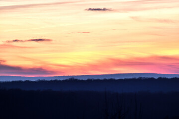 Beautiful orange clouds at twilight