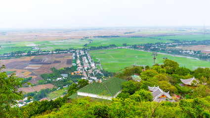 View Of Chau Doc From Sam Mountain In Vietnam. This is a spiritual land that attracts to visit