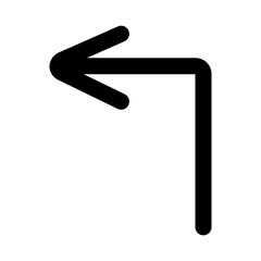 turn left glyph icon