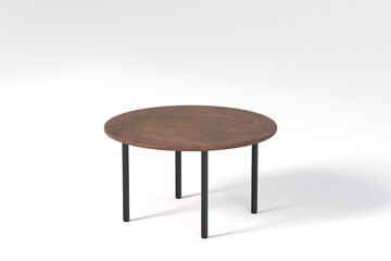 3D simple and modern wooden round table