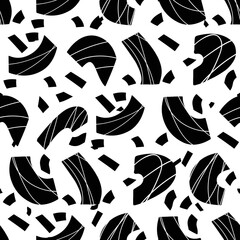 Vector geometric seamless pattern. Repeating abstract black and white background