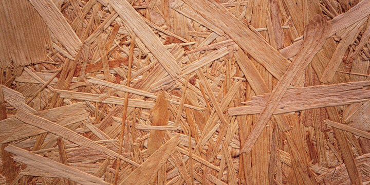closeup of the surface of a oriented strand board/OSB as a detailed view on the material