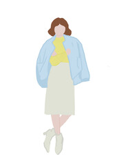 woman cartoon fashion winter illustration