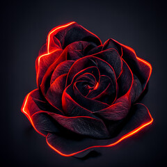 red rose on black