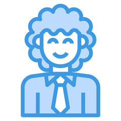 avatar blue outline icon