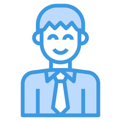 avatar blue outline icon