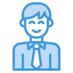 avatar blue outline icon