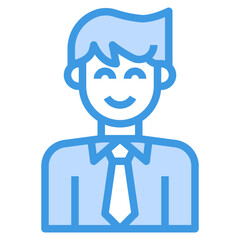 avatar blue outline icon