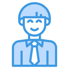 avatar blue outline icon